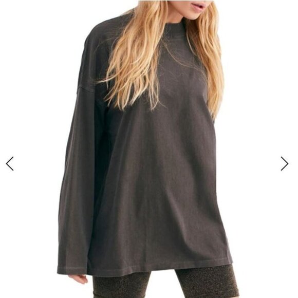 Free People Tops - We The Free By Be Free Tunic T Shirt Long Sleeve Mock Neck Shirt Top Black, sz M